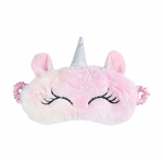Eye Mask Manufacturer - Plush Cartoon Cute Fluffy Embroidery Rainbow with Strap