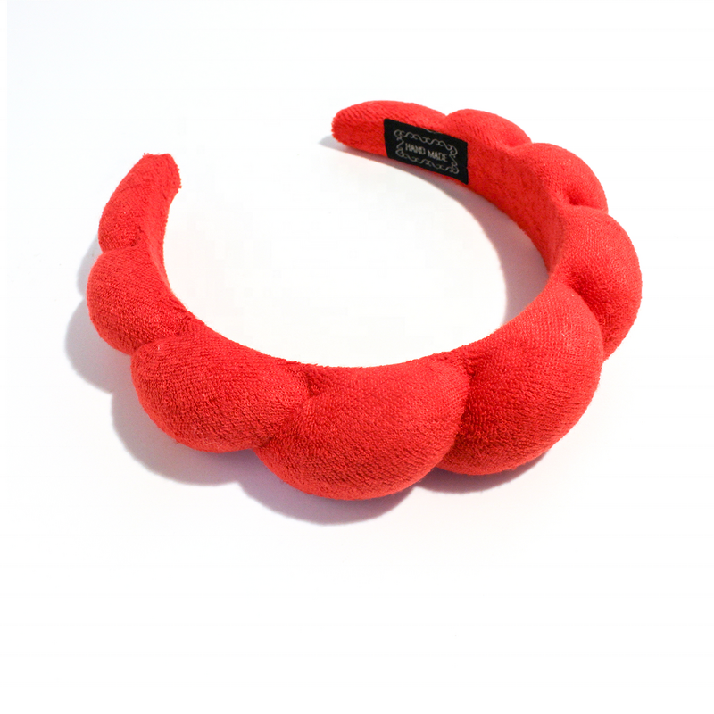 Headband Manufacturer - Custom Label Sponge Padded Soft Thick Terry Cloth Bubble