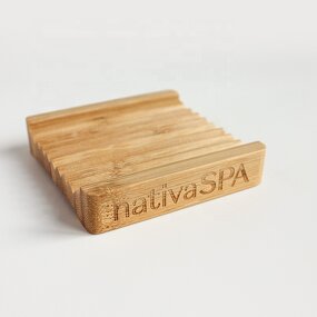Soap Tray Manufacturer - Bamboo Rectangular Wooden Non Slip Custom Logo Hotel