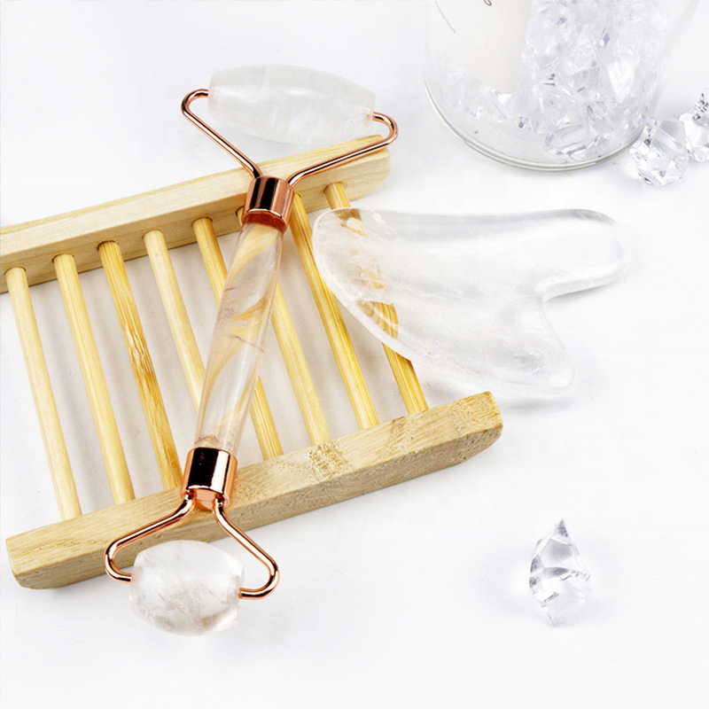 Jade Guasha Set Manufacturer - Clear Nephrite White Crystal Stone with Box