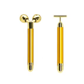 Facial Massager Manufacturer - Beauty Bar 24K Golden Pulse T Shape 3D Roller