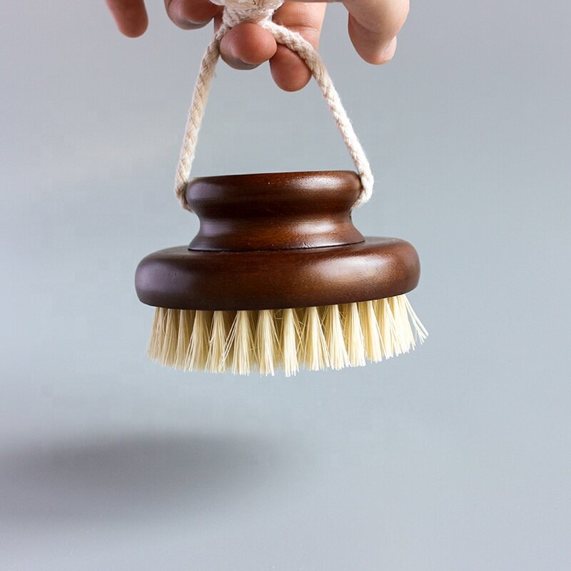 Back Brush Manufacturer - Lotus Wood Dry Body Exfoliating Scrub with Short Handle