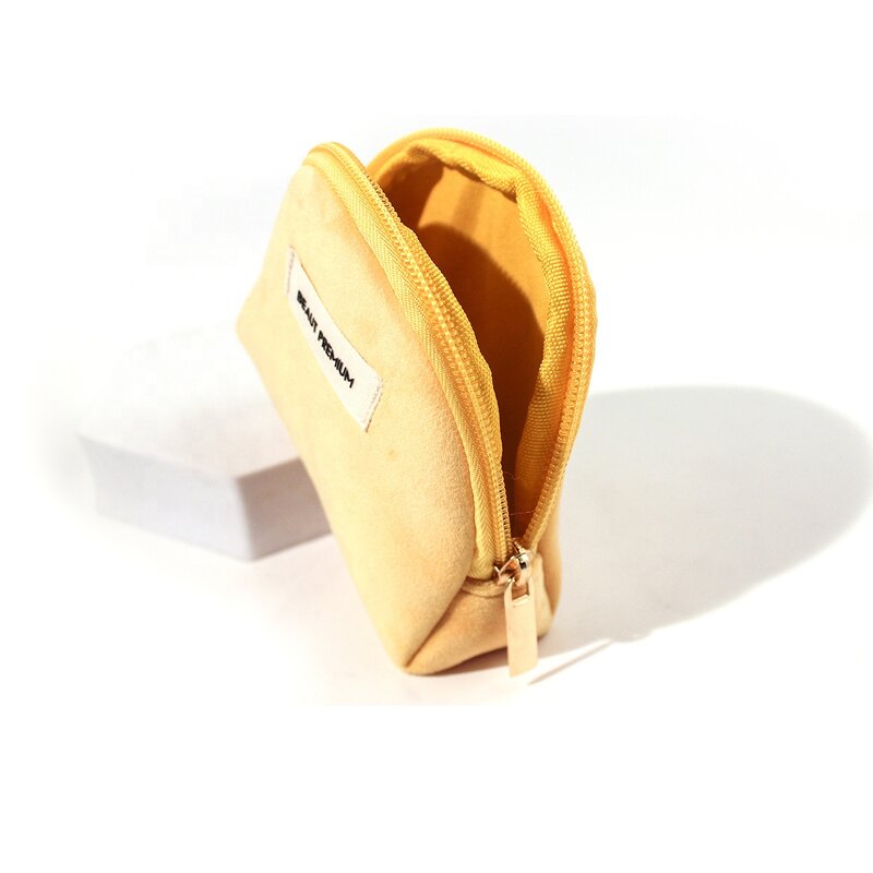 Makeup Bag Manufacturer - Personalized Recycled Super Soft Velour Peach Skin Lining