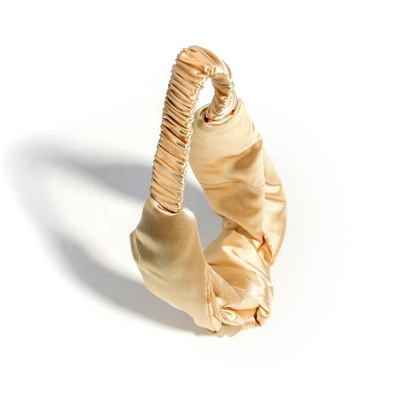 Headband Manufacturer - OEM Solid Color Elastic Satin Cable Knit Mulberry Silk