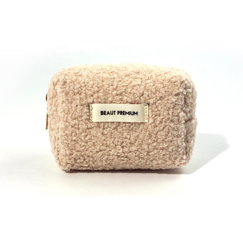Cosmetic Pouch Manufacturer - High End Customized Recycled Teddy Velvet Peach Skin