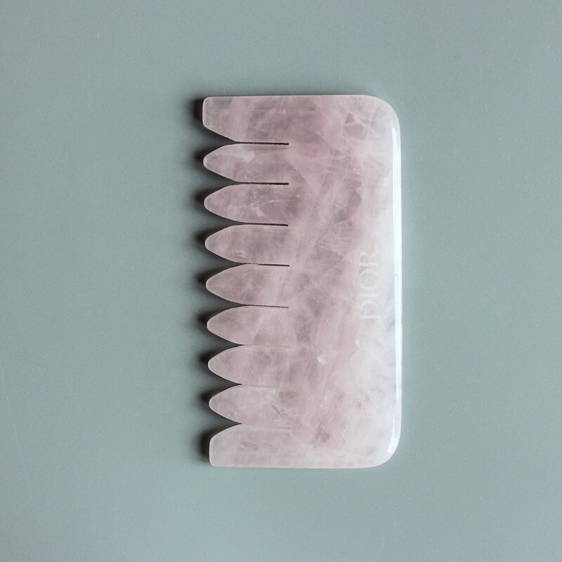 Hair Comb Manufacturer - Natural Rose Quartz Crystal Stone Jade Guasha for Head Massage