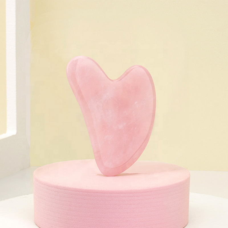 Gua Sha Tool Manufacturer - Beauty Pink Quartz Jade Gemstone for Facial Lifting