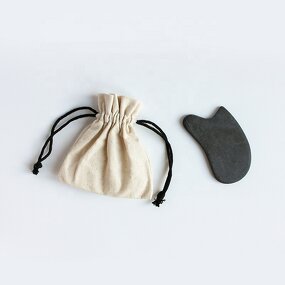 Gua Sha Board Manufacturer - Bianshi Natural Black Jade Stone for Face Lifting