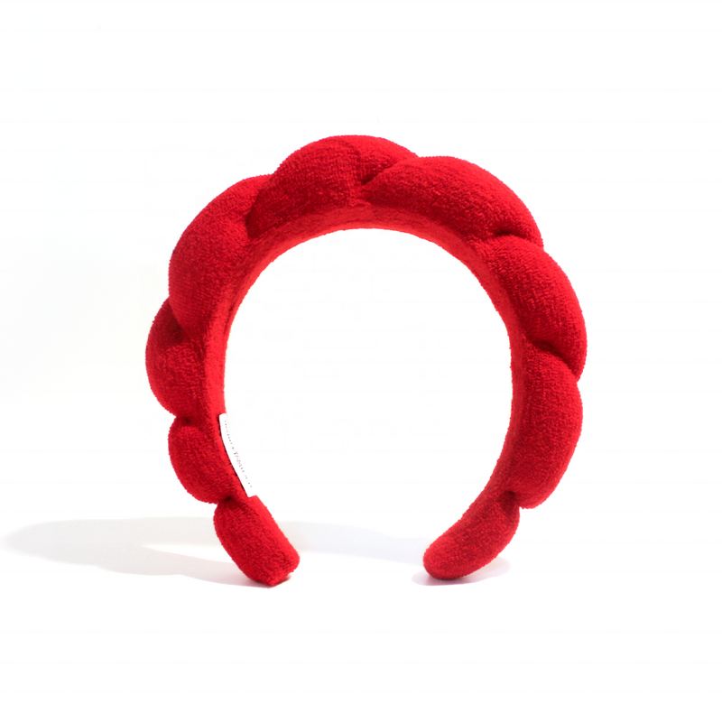 Headband Manufacturer - Custom Label Sponge Padded Soft Thick Terry Cloth Bubble