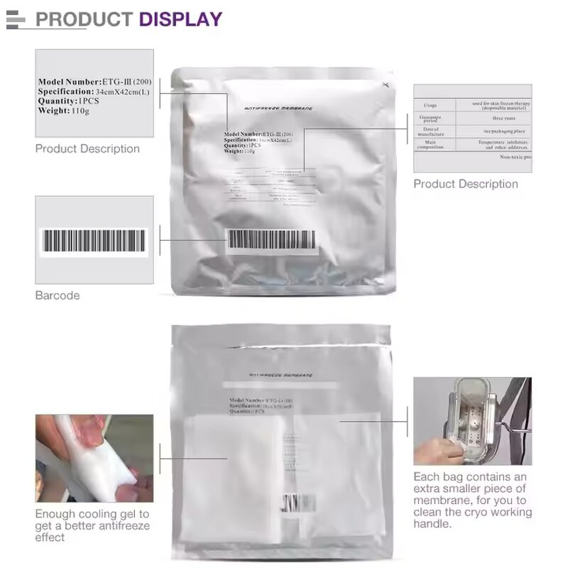 Cryolipolysis Antifreeze Membrane Manufacturer - In Stock 60g 70g 110g 360 Crolipolisis