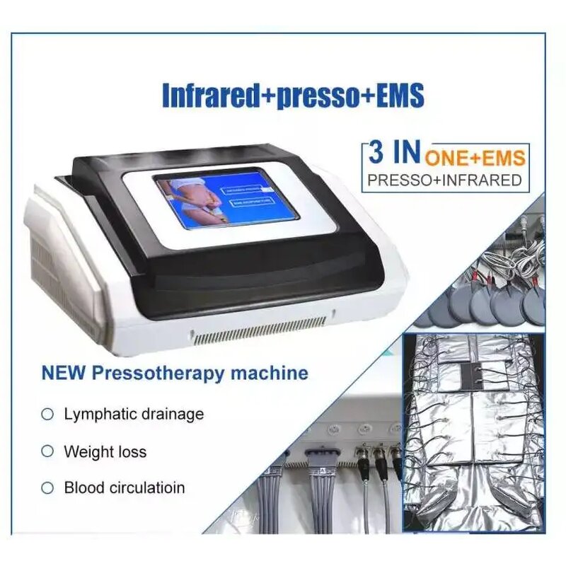Pressotherapy Machine Manufacturer - Professional 24 Chamber Desktop 3-in-1 Far Infrared EMS