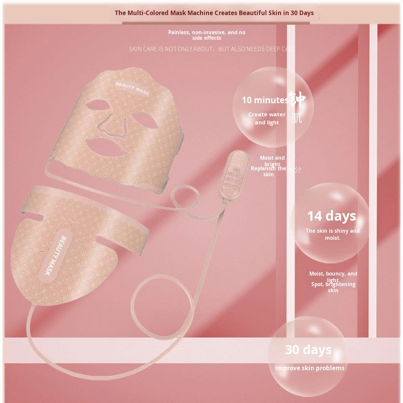 LED Facial Skin Care Mask Manufacturer - 7 Colors with Food-Grade Silica Gel Home Use