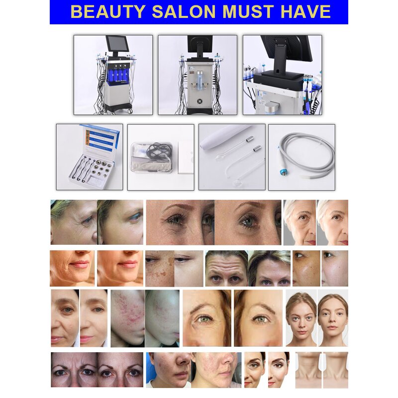 Microdermabrasion Facial Machine Manufacturer - 14-in-1 H2O2 Microcurrent with Oxygen Jet Stand