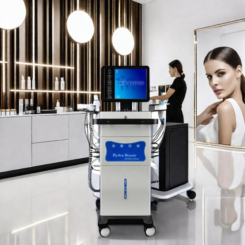 Microdermabrasion Facial Machine Manufacturer - 14-in-1 H2O2 Microcurrent with Oxygen Jet Stand