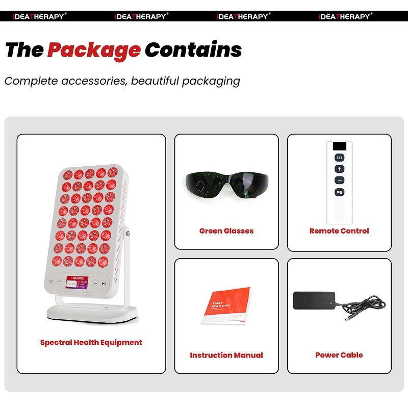 IDEAMASK Red Light Therapy Panel Manufacturer - Face Hands 24-LED Pulse 5000mAh Handheld Timer Tool