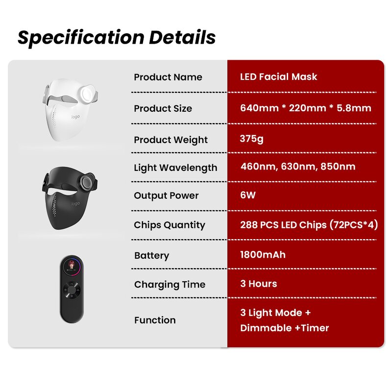 Food Grade Silicone Led Therapy Mask Manufacturer - IDEATHERAPY Beauty Light Face Skin Care Treatment Tool
