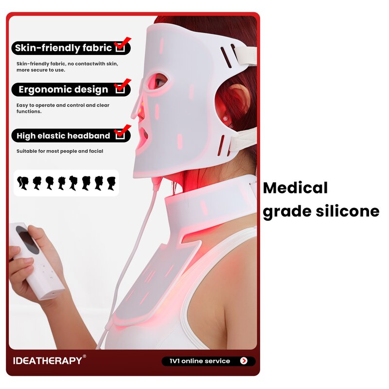 Silicone Beauty Mask TLM200-K Manufacturer - Hot-Seller 510K Certificates Face Neck Home Clinic LED Tool