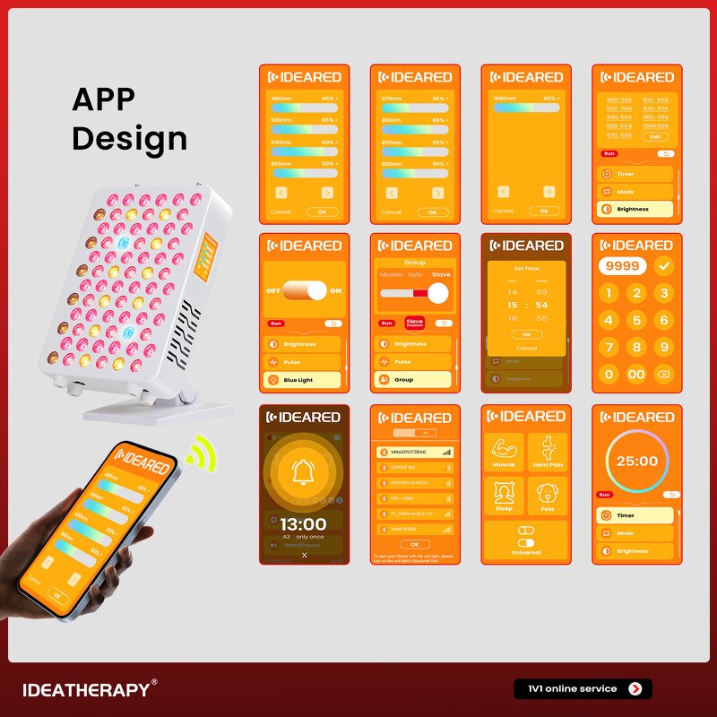 RLPRO100 Desktop Red Light Panel Manufacturer - High-quality APP Control 9 Wavelengths Pain Relief Tool