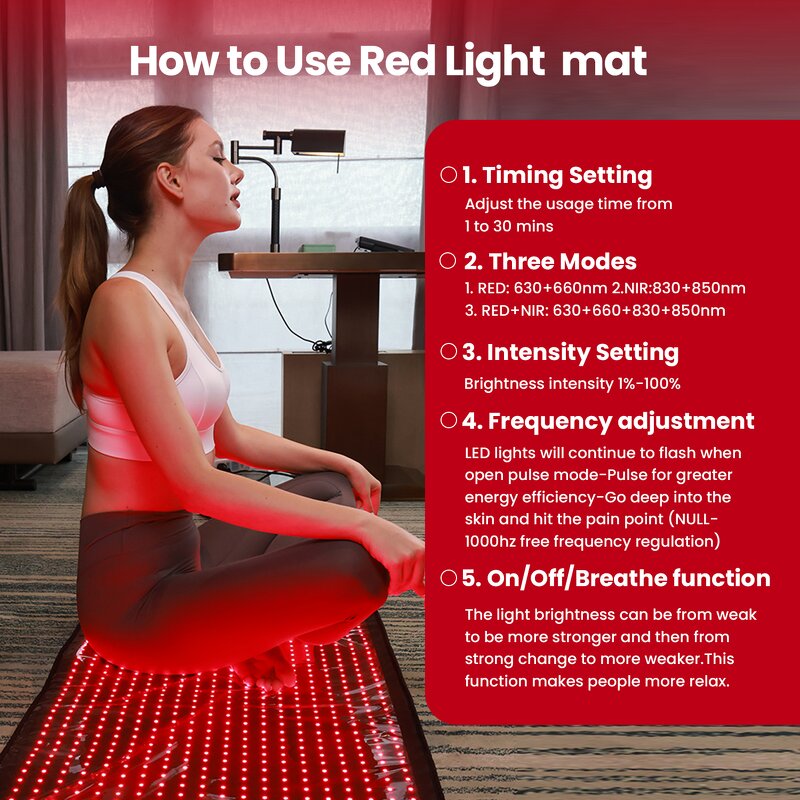 IDEATHERAPY Red Light Yoga Mat Manufacturer - Quad Chip Near Infrared Full Body Home Therapy Tool