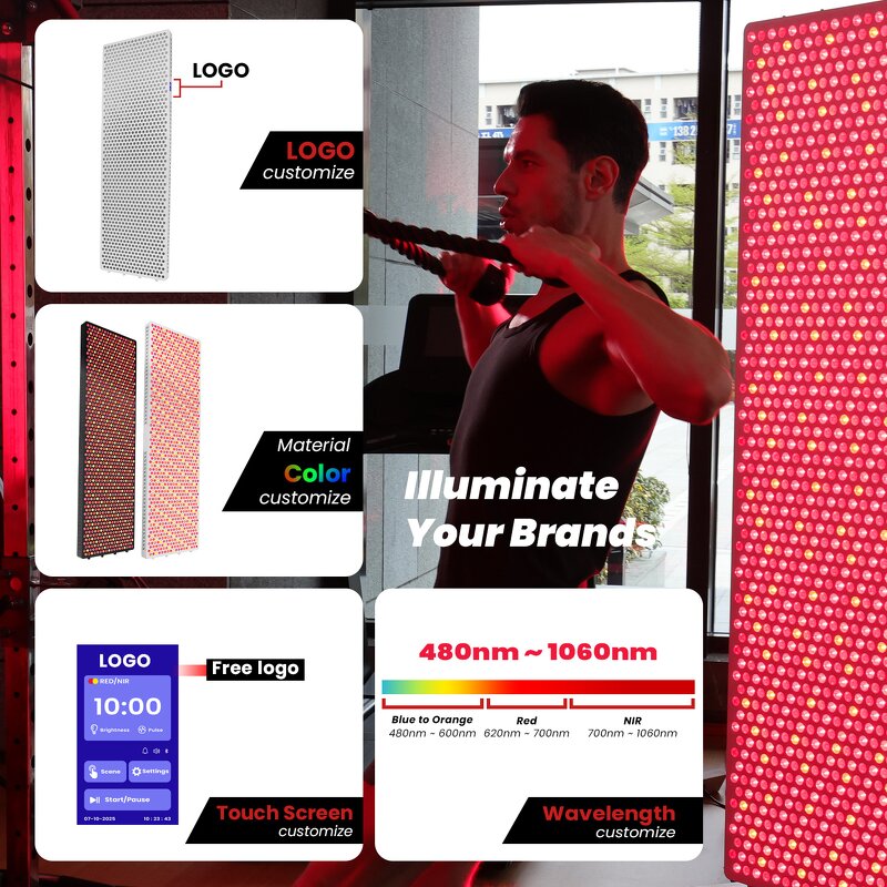 RL2000Pro Whole Body Spa Panel Manufacturer - Large ODM/OEM Free Logo Touch Screen Red Light Bed Tool