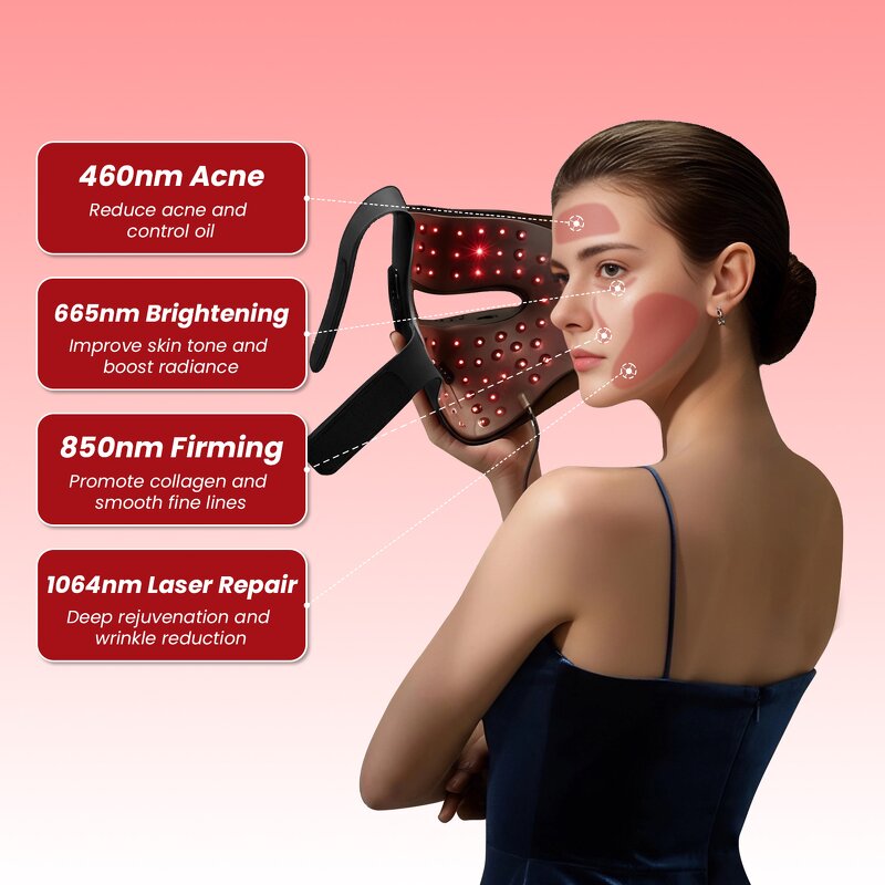 5D Red Light Therapy Device Manufacturer - 460-1064nm CE Handheld Silicone Salon Home Led Mask Tool