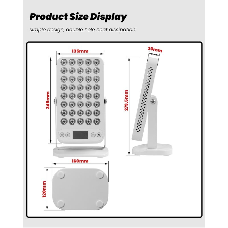IDEAMASK Red Light Therapy Panel Manufacturer - Face Hands 24-LED Pulse 5000mAh Handheld Timer Tool