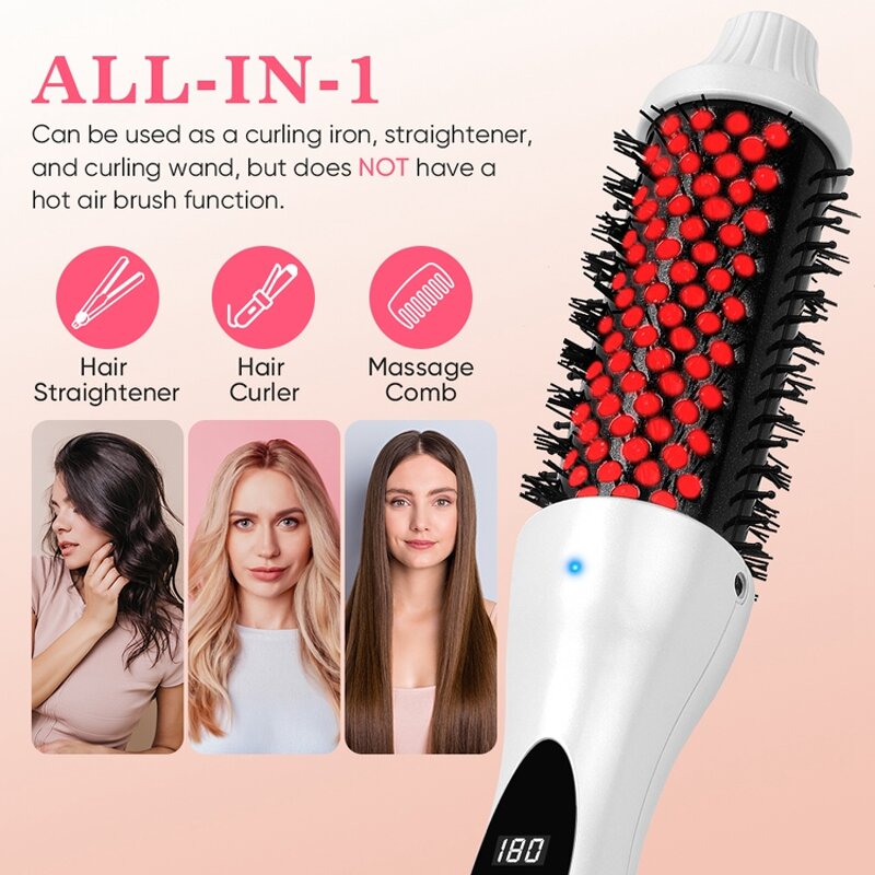 Hair Curling Brush Manufacturer - New Model Hot Round Comb Electric Thermal Red Light