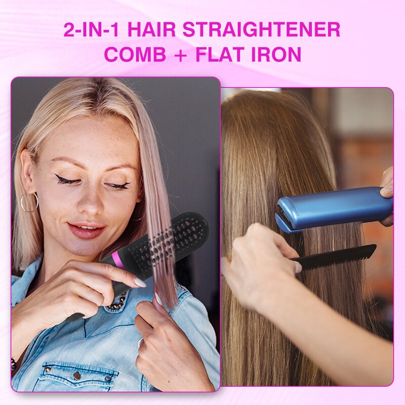 Hair Straightener Brush Manufacturer - Wireless Ceramic with Battery USB Rechargeable