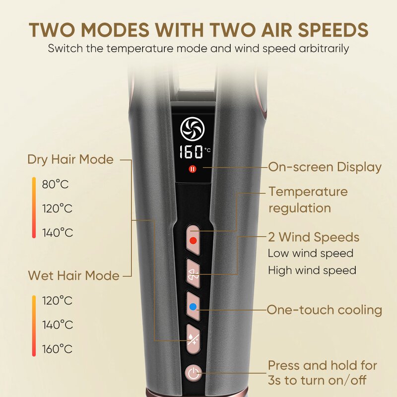 Hair Straightener Manufacturer - 2025 Hot Selling 2-in-1 Wet to Dry 110000Rpm High Speed