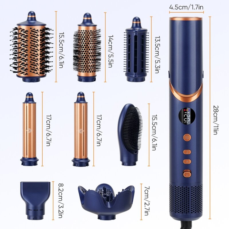 Hair Dryer Manufacturer - Professional 8-in-1 Ionic & Multi Styler 1400W Gold