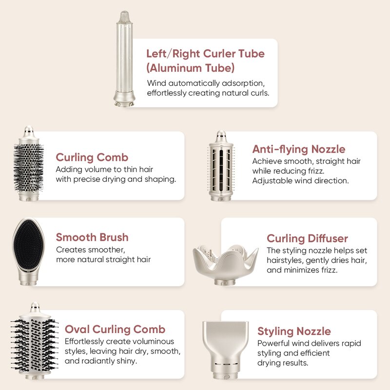 Hair Styler Manufacturer - Multi with Display Auto-Rotating Curling 7-in-1