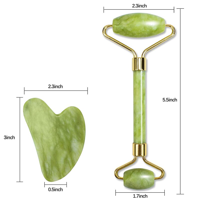Jade Roller Massage Set Manufacturer - Newly Upgraded Dual Heads for Body Firming