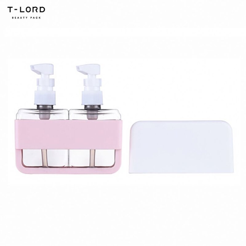 Pink Leak Proof Travel Kit Plastic Dispenser Shampoo Bottle Portable Cosmetic Storage Bottle Toiletries Skincare Kit Set