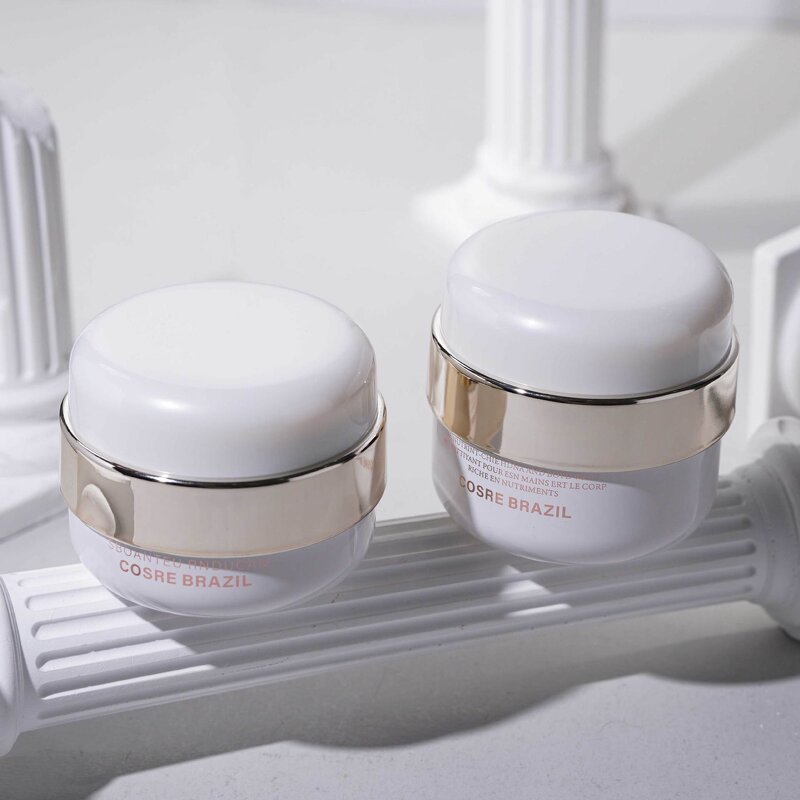 New Cosmetics Round Lid pink White 150ml Toner Lotion Glass Bottle 50g Face Cream Jar Sub-bottle Skin Care Product