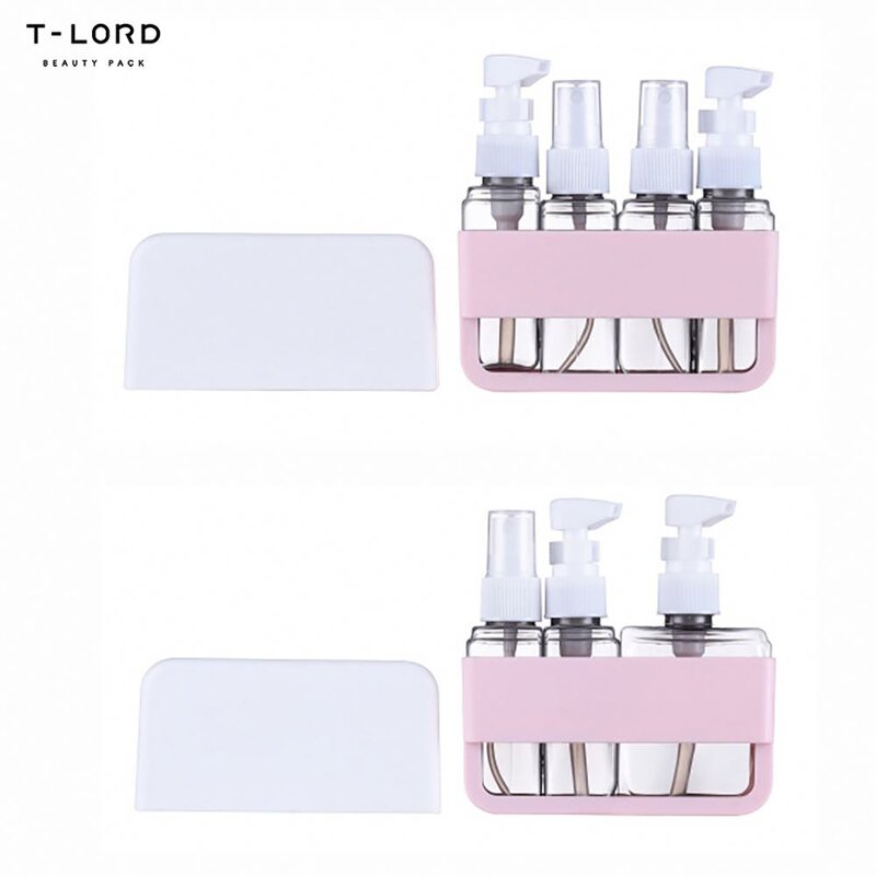 Pink Leak Proof Travel Kit Plastic Dispenser Shampoo Bottle Portable Cosmetic Storage Bottle Toiletries Skincare Kit Set