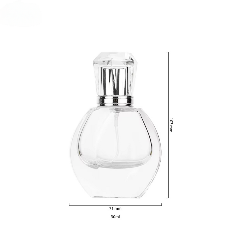 Luxury Square Flat Glass Perfume Serum Diffuser 30ml Empty Fill 50ml 100ml Available with Screen Printing Pump Sprayer