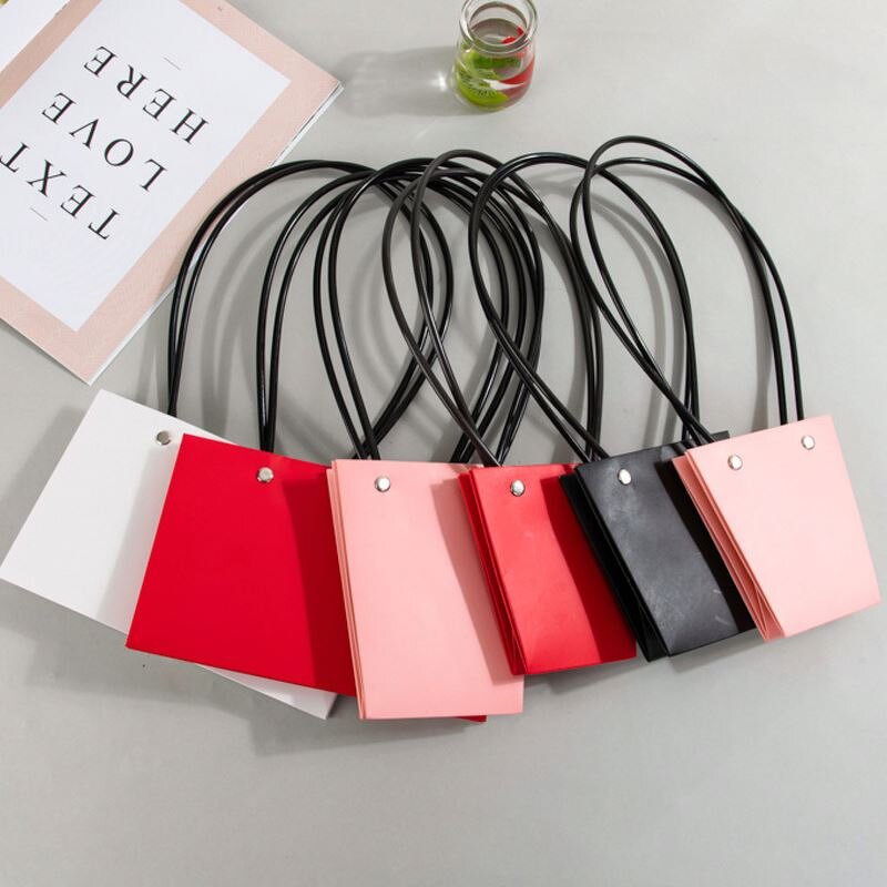 Wholesale Small Size Brown Kraft Paperboard Gift Bag with Handle Custom Design Flower Bouquet Packaging for Crafts Candles