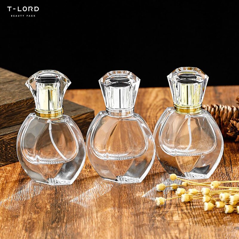 30ml Eco-Friendly Glass Perfume Bottle with Pump Cap Empty Cosmetic Packaging for Cosmetics and Fragrances