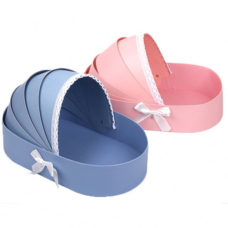 Wholesale Luxury Flower Bouquet Gift Boxes Fancy Open Design with Ribbon Bow Embossed Printed Paper Gift Packaging