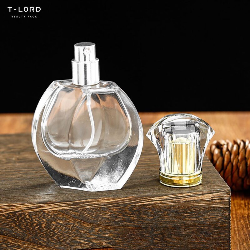 30ml Eco-Friendly Glass Perfume Bottle with Pump Cap Empty Cosmetic Packaging for Cosmetics and Fragrances