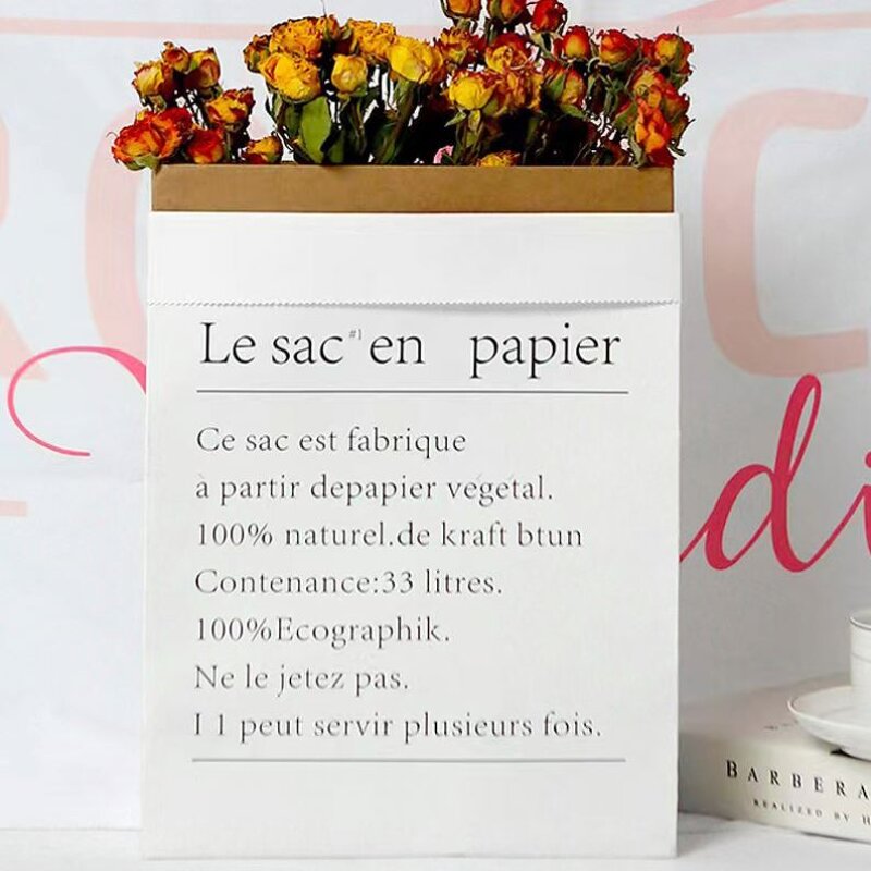 Custom Recycled Double-Deck Kraft Gift Paper Packaging Waterproof Flower Bouquet Printed with Logo for Candle Recycled Board