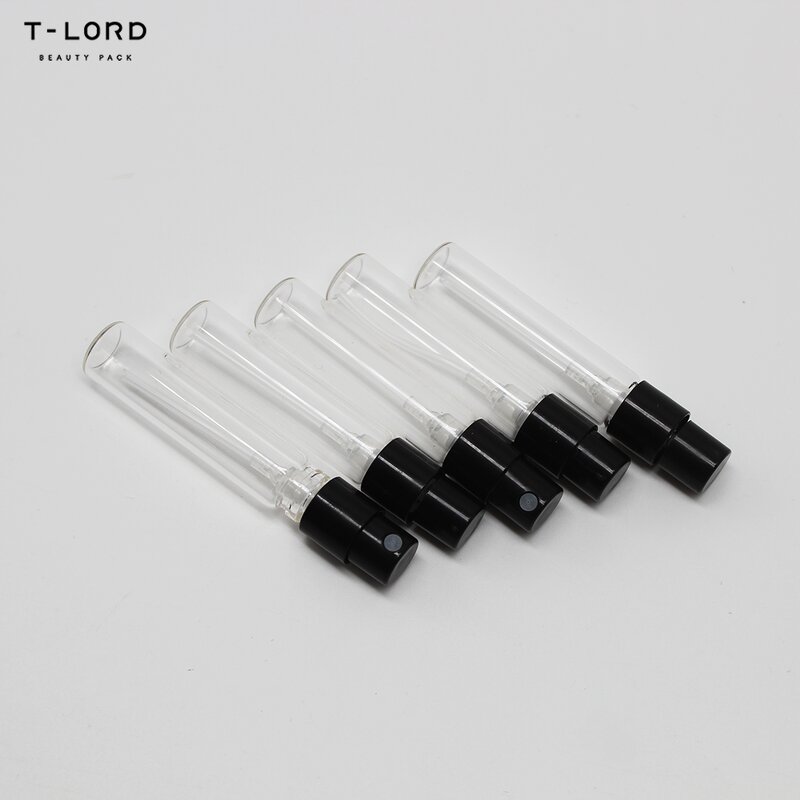 Samples T-Lord Small Glass Perfume Bottle with Pump Sprayer Empty Package Silk Screen Printed
