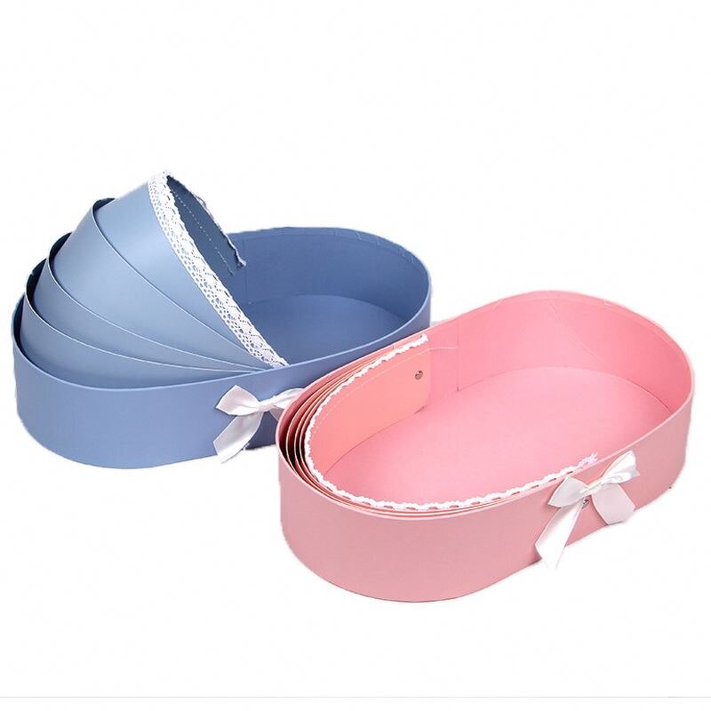 Wholesale Luxury Flower Bouquet Gift Boxes Fancy Open Design with Ribbon Bow Embossed Printed Paper Gift Packaging