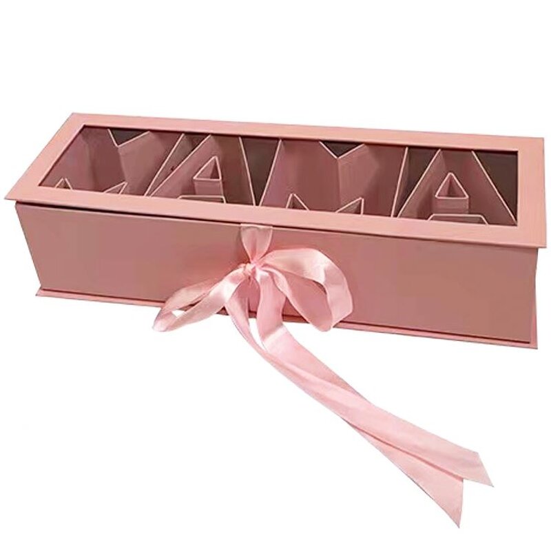 Luxury Women's Jewelry Gift Box with Clear Window Embossed Logo Flower Design for Mother's Day Gift Sets