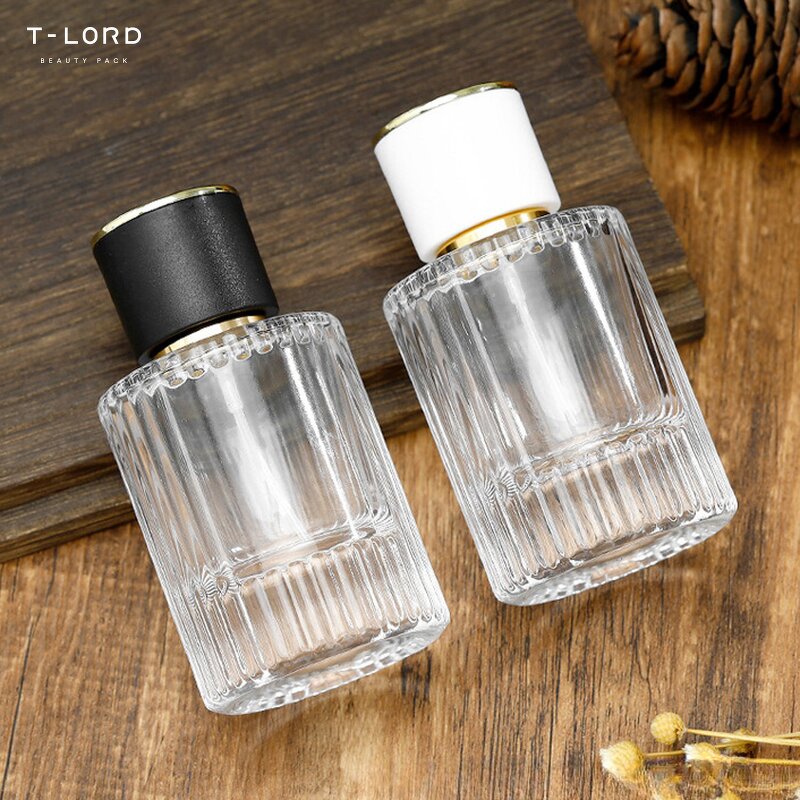 Luxury 100ml 50ml Perfume Glass Container Pump Sprayer Flat Empty Packaging Serum Diffuser Cream Water Skincare Screen