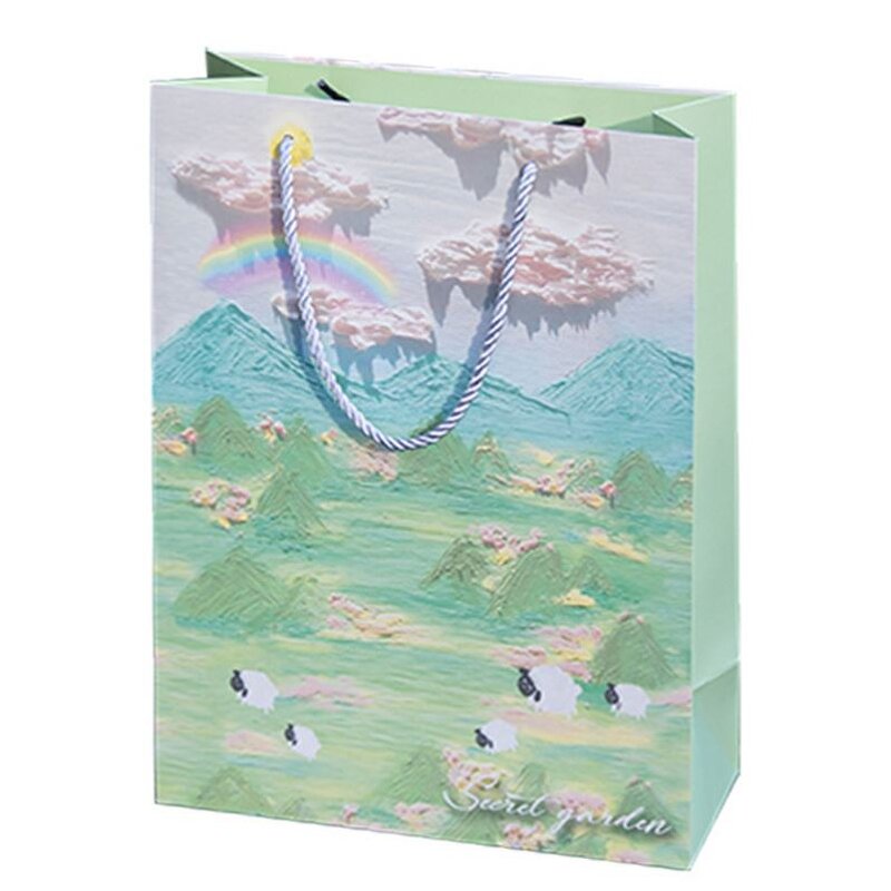 Custom Wholesale Luxury Kraft Shopping Paper Bags with Flexiloop Handle Offset Printing Custom Logo for Flower Bouquets