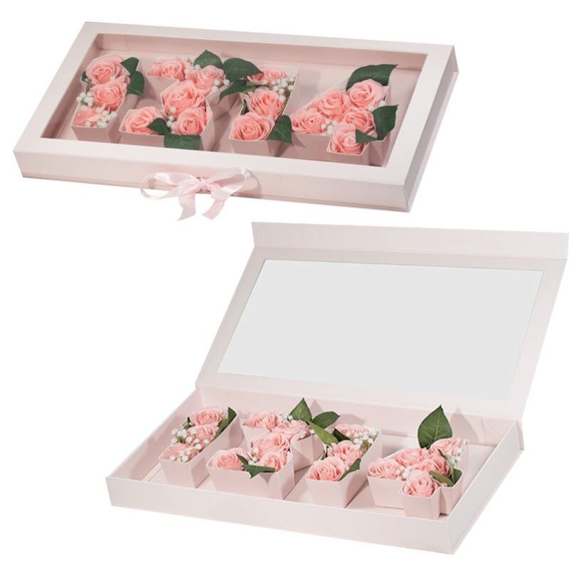 Wholesale Custom Design Ivory Board Gift Boxes Embossing Finish PVC Window Recycled Materials Custom Size for Gift Craft