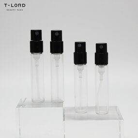 Samples T-Lord Small Glass Perfume Bottle with Pump Sprayer Empty Package Silk Screen Printed