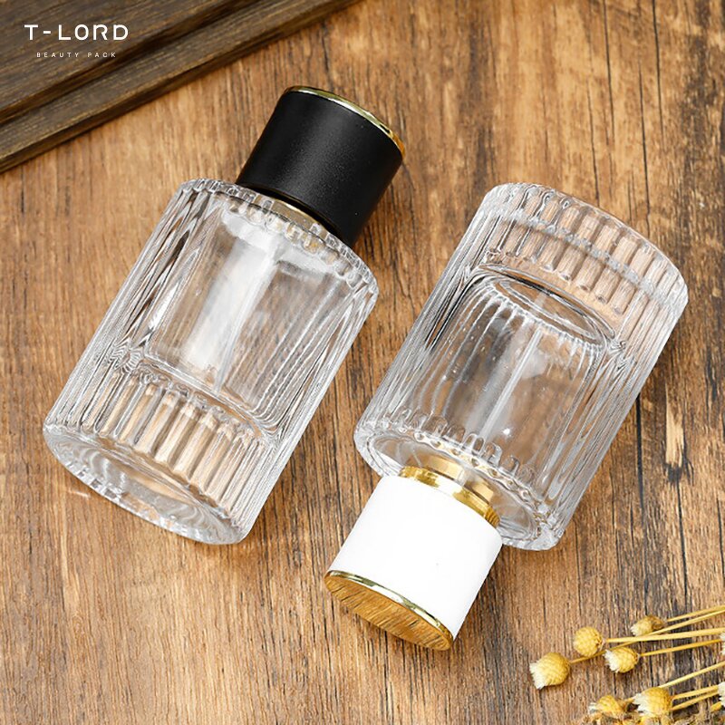 Luxury 100ml 50ml Perfume Glass Container Pump Sprayer Flat Empty Packaging Serum Diffuser Cream Water Skincare Screen
