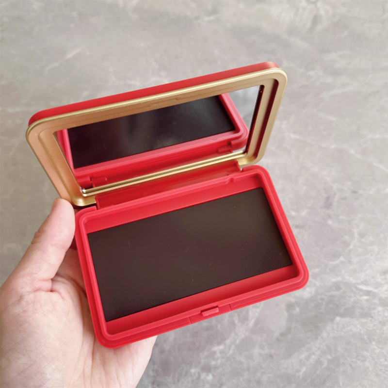 Makeup Eye Shadow Palette Red Rectangle Blush Case Power Compact Lipstick Container